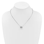 Sterling Silver Rhodium-plated Five Moveable CZ Rings 18 inch with 2 inch Extension Necklace