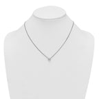 Sterling Silver Rhodium-plated Polished 7.00mm Bezel-set CZ 18 inch Necklace
