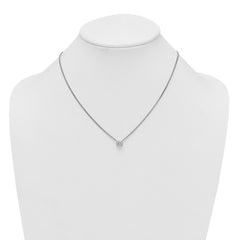 Sterling Silver Rhodium-plated Polished 7.00mm Bezel-set CZ 18 inch Necklace