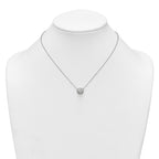 Sterling Silver Polished 11.00mm Pave CZ Circle 16 Inch with 2 Inch Extension Necklace