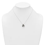 Sterling Silver Polished and Antiqued Beaded Trinity Charm 16 inch Necklace