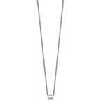 Sterling Silver Rhodium-plated Polished Fancy CZ Cube 16 Inch with 2 Inch Extension Necklace