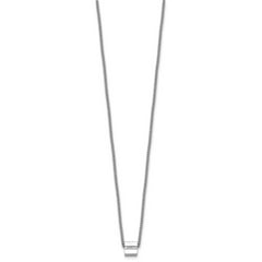 Sterling Silver Rhodium-plated Polished Fancy CZ Cube 16 Inch with 2 Inch Extension Necklace