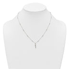 Sterling Silver Polished and Beaded Italian Horn 18 Inch Necklace
