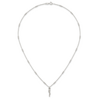 Sterling Silver Polished and Beaded Italian Horn 18 Inch Necklace