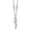Sterling Silver Polished and Beaded Italian Horn 18 Inch Necklace