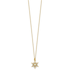 Sterling Silver Gold-Tone Polished Lab Created Opal and CZ Starburst 16 Inch with 2 Inch Extension Necklace