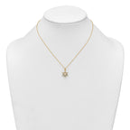 Sterling Silver Gold-Tone Polished Lab Created Opal and CZ Starburst 16 Inch with 2 Inch Extension Necklace