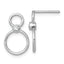 Sterling Silver Rhodium-plated Polished CZ Two Circles Post Dangle Earrings