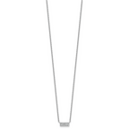 Sterling Silver Rhodium-plated Polished CZ Bar 17.5 Inch Necklace