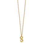 Sterling Silver Gold-tone Polished and Textured Infinity 16 inch Necklace