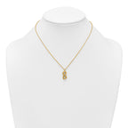 Sterling Silver Gold-tone Polished and Textured Infinity 16 inch Necklace