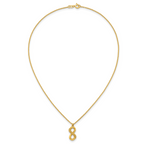Sterling Silver Gold-tone Polished and Textured Infinity 16 inch Necklace