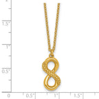Sterling Silver Gold-tone Polished and Textured Infinity 16 inch Necklace