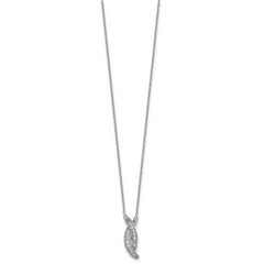 Sterling Silver Rhodium-plated Polished Fancy CZ -X- 16 Inch with 1.25 Inch Extension Necklace