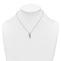 Sterling Silver Rhodium-plated Polished Fancy CZ -X- 16 Inch with 1.25 Inch Extension Necklace