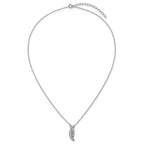 Sterling Silver Rhodium-plated Polished Fancy CZ -X- 16 Inch with 1.25 Inch Extension Necklace