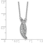 Sterling Silver Rhodium-plated Polished Fancy CZ -X- 16 Inch with 1.25 Inch Extension Necklace