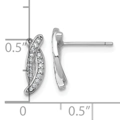 Sterling Silver Rhodium-plated Polished Fancy CZ -X- Post Earrings