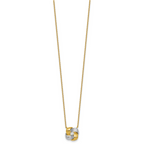 Sterling Silver Gold-tone and Rhodium-plated Polished CZ Knot 18 inch Necklace