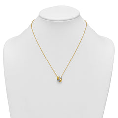 Sterling Silver Gold-tone and Rhodium-plated Polished CZ Knot 18 inch Necklace