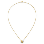 Sterling Silver Gold-tone and Rhodium-plated Polished CZ Knot 18 inch Necklace