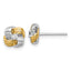 Sterling Silver Gold-tone and Rhodium-plated Polished CZ Knot Post Earrings