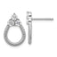 Sterling Silver Rhodium-plated Three CZ Textured Loop Post Earrings