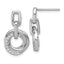 Sterling Silver Rhodium-plated Polished CZ Circle Twist Dangle Post Earrings