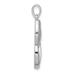 Sterling Silver Rhodium-plated Polished Ovals CZ Pendant