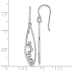 Sterling Silver Rhodium-plated Polished Oval Bubbles Dangle Earrings