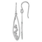 Sterling Silver Rhodium-plated Polished Oval Bubbles Dangle Earrings