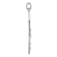 Sterling Silver Rhodium-plated Polished Oval Bubbles Pendant