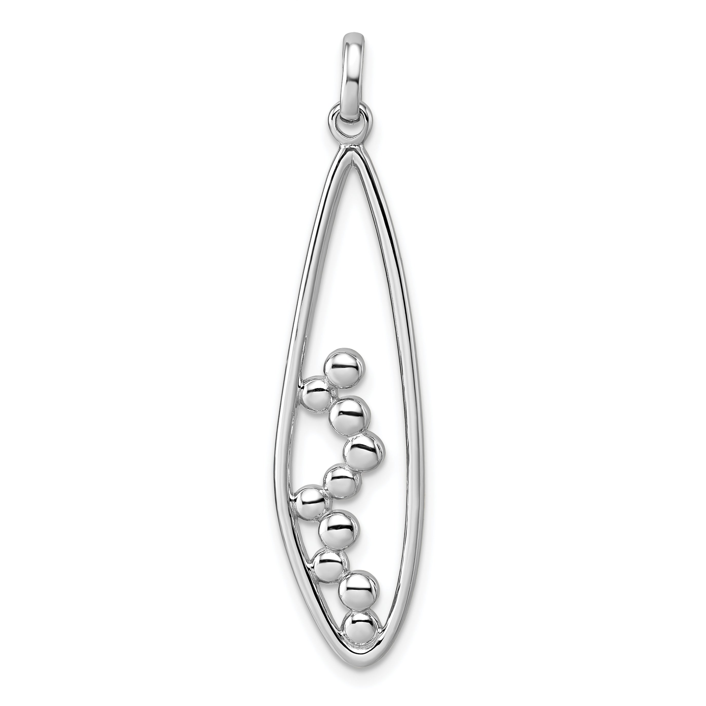 Sterling Silver Rhodium-plated Polished Oval Bubbles Pendant Main image