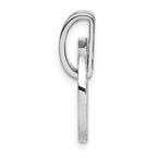 Sterling Silver Rhodium-plated CZ Polished Textured Moveable and Reversible Circle Doorknocker Pendant
