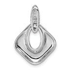 Sterling Silver Rhodium-plated CZ Polished Textured Doorknocker Pendant