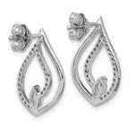 Sterling Silver Rhodium-plated Marquise CZ Polished Teardrop Post Earrings
