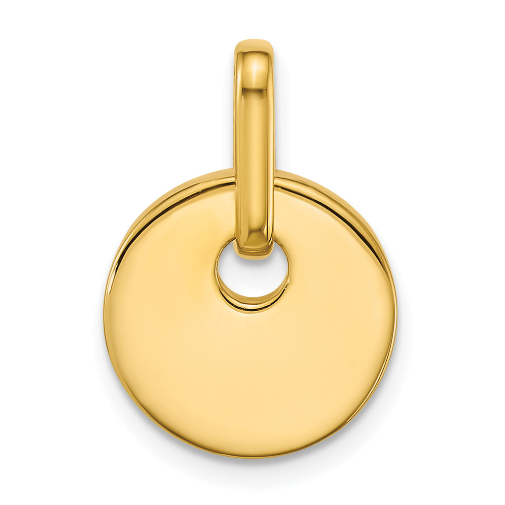Sterling Silver Gold-plated Polished Mother of Pearl Circle Drop Pendant