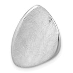 Sterling Silver Rhodium-plated Scratch Finish Fancy Abstract Chain Slide Pendant