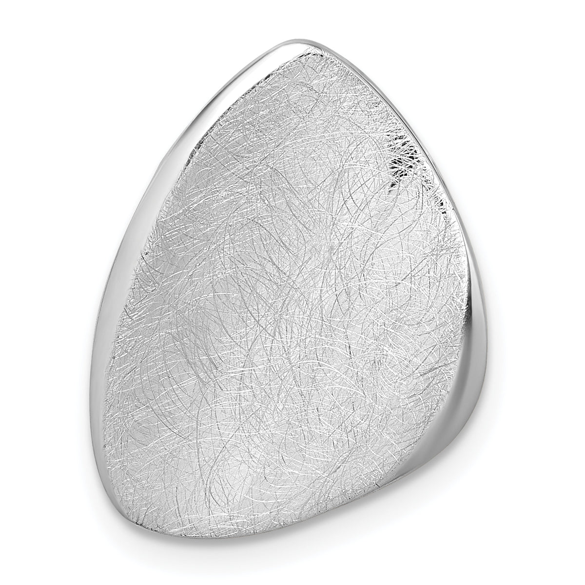 Sterling Silver Rhodium-plated Scratch Finish Fancy Abstract Chain Slide Pendant