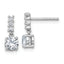 Sterling Silver Rhodium-plated Polished Round CZ Post Dangle Earrings