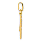 Sterling Silver Gold-tone with White CZ Oblong Dangle Pendant