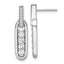 Sterling Silver Rhodium-plated Polished CZ Elongated Oval Post Dangle Earrings