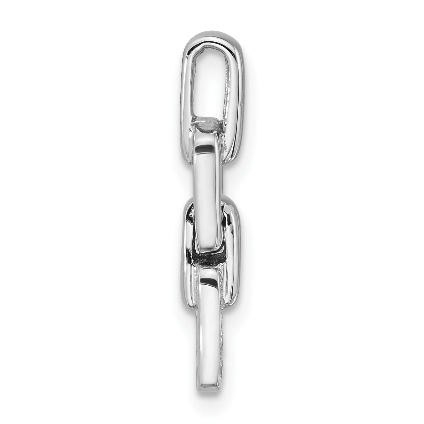 Sterling Silver Rhodium-plated Polished White CZ Double Square Pendant Secondary image