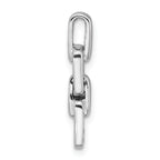 Sterling Silver Rhodium-plated Polished White CZ Double Square Pendant