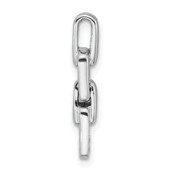 Sterling Silver Rhodium-plated Polished White CZ Double Square Pendant