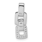 Sterling Silver Rhodium-plated Polished White CZ Double Square Pendant