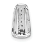 Sterling Silver Rhodium-plated Polished White CZ Chain Slide Pendant