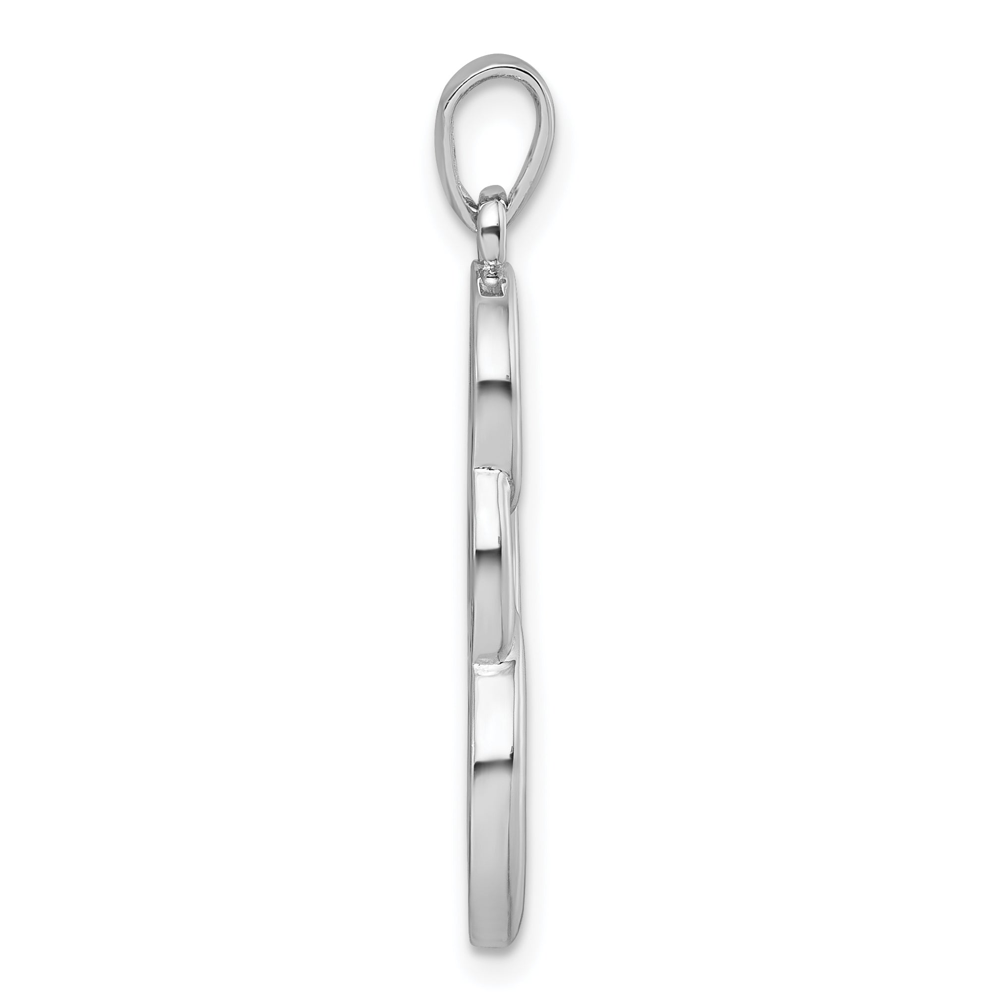 Sterling Silver Rhodium-plated Polished Triple Circle Pendant Secondary image