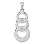 Sterling Silver Rhodium-plated Polished Triple Circle Pendant